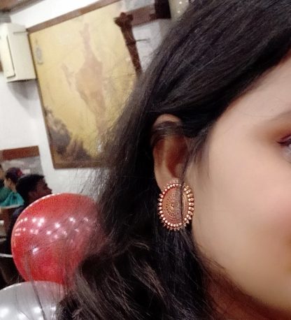 Beautiful round shape earring (Red White, Green, Black colour) - Image 7