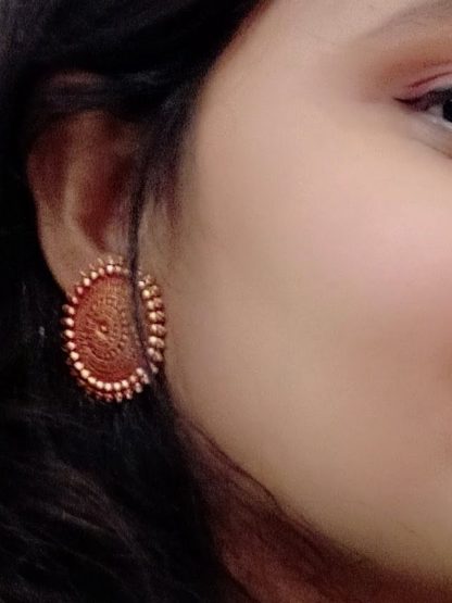 Beautiful round shape earring (Red White, Green, Black colour) - Image 6