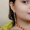 Hanging long earring ( Peach, Purple, Pink, Green, Grey colour) - Image 5