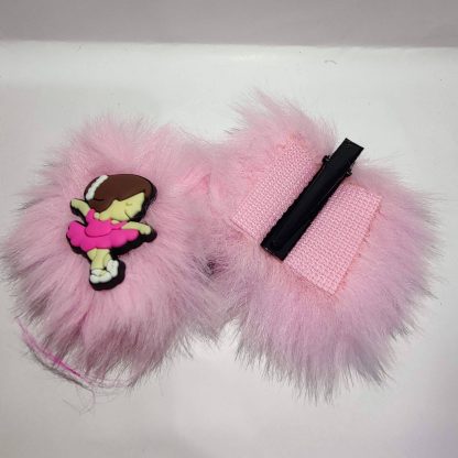 Light Pink, Red, White, Purple Fabric Flower Hair Clip - Image 3