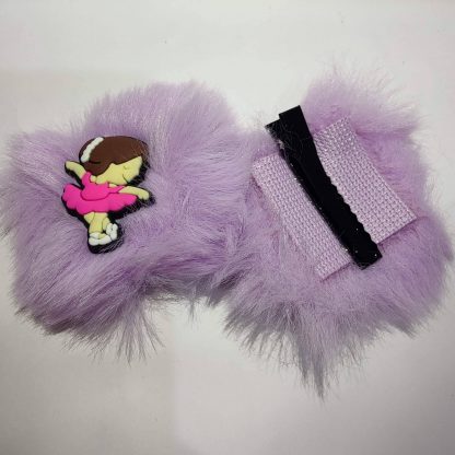 Light Pink, Red, White, Purple Fabric Flower Hair Clip - Image 2