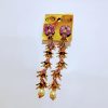 Hanging long earring ( Peach, Purple, Pink, Green, Grey colour)