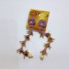 Hanging long earring ( Peach, Purple, Pink, Green, Grey colour) - Image 2