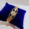 Gold plated stylish American diamond bracelet-free size