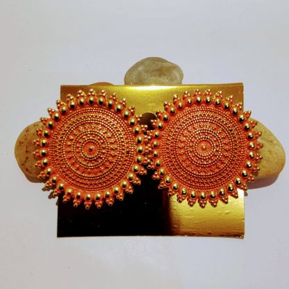 Beautiful round shape earring (Red White, Green, Black colour)