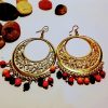Big Gold plated colourful beads earring - Image 3
