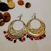 Big Gold plated colourful beads earring