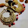 Big Gold plated colourful beads earring - Image 2
