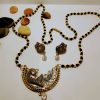 Gold plated peacock design pendant long mangalsutra with earring - Image 2