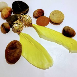 Yellow wings earring