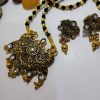 Gold plated beautiful pendant design long mangalsutra with earrings