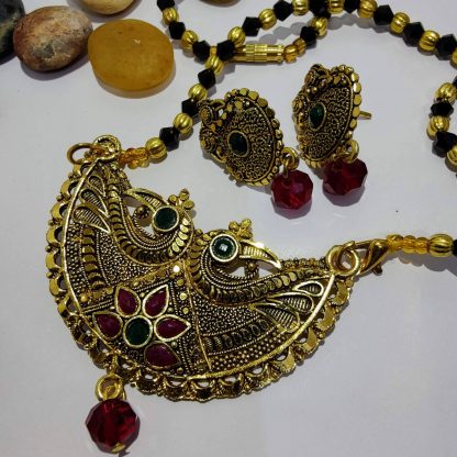 Gold plated beautiful pendant designs with earrings