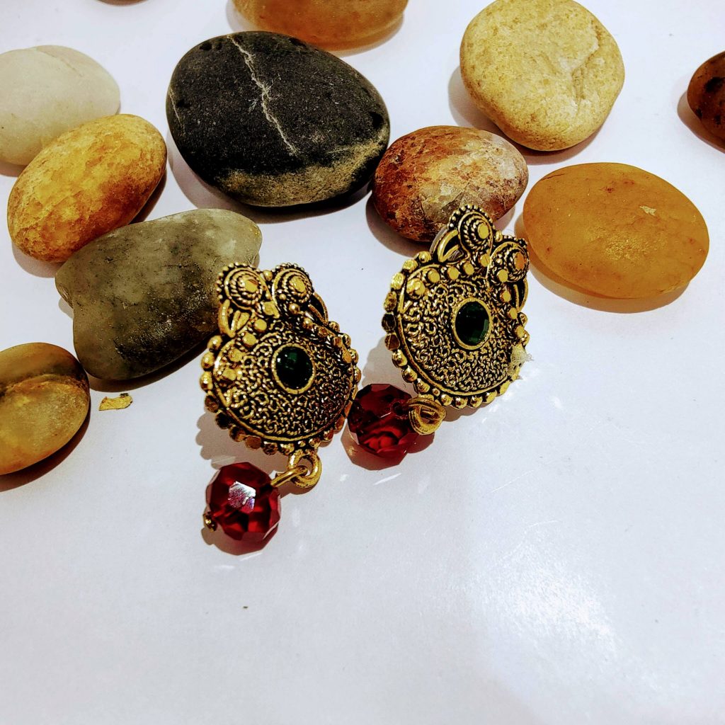 Gold plated beautiful pendant designs with earrings product image 3