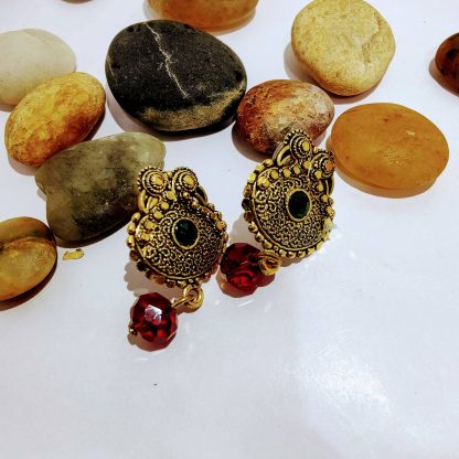 Gold plated beautiful pendant designs with earrings - Image 3