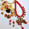 Beautiful peacock pendant necklace set - Image 3