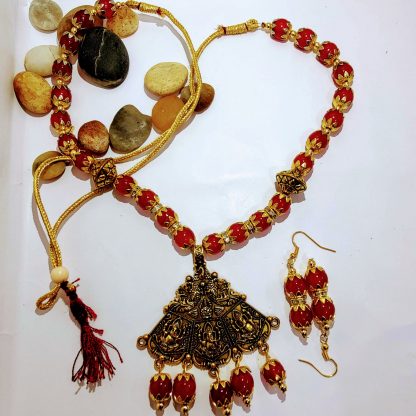 Gold printed oxidised necklace - Image 2