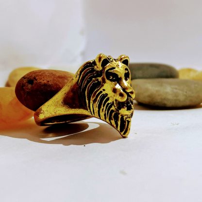 Gold plated lion face ring. unisexual ring
size 17,18,19,20, 21 available