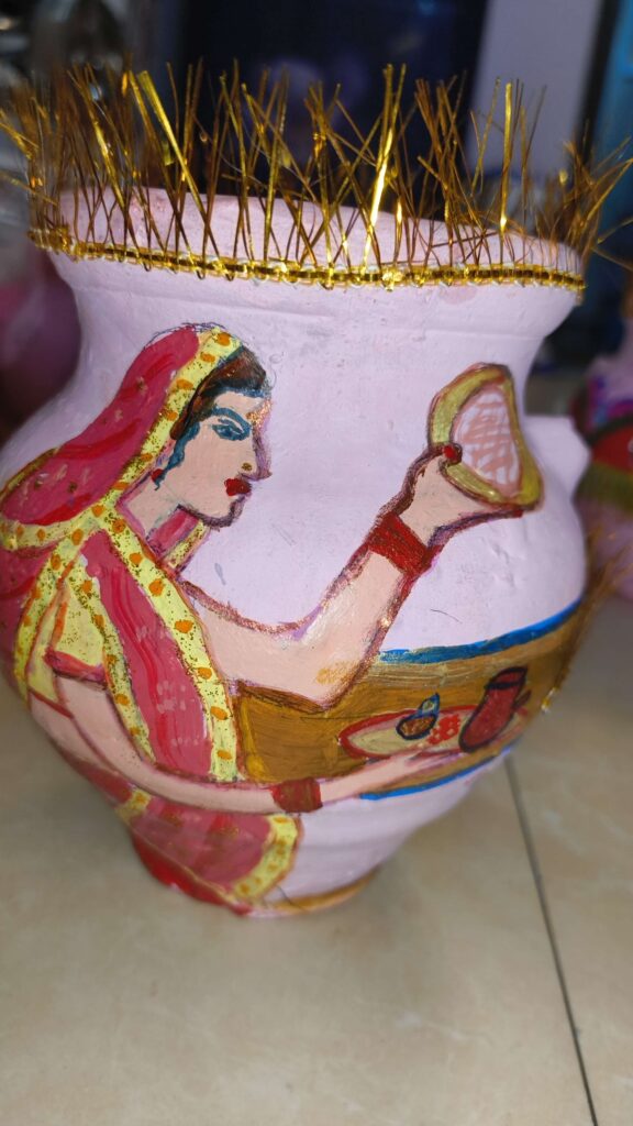 Handcrafted Clay Karwa Set with Diya & Bowl (3 Pcs) – Perfect for Karwa Chauth & Home Decor product image 4
