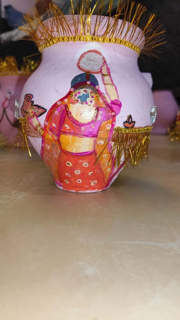 Handcrafted Clay Karwa Set with Diya & Bowl (3 Pcs) – Perfect for Karwa Chauth & Home Decor product image 8