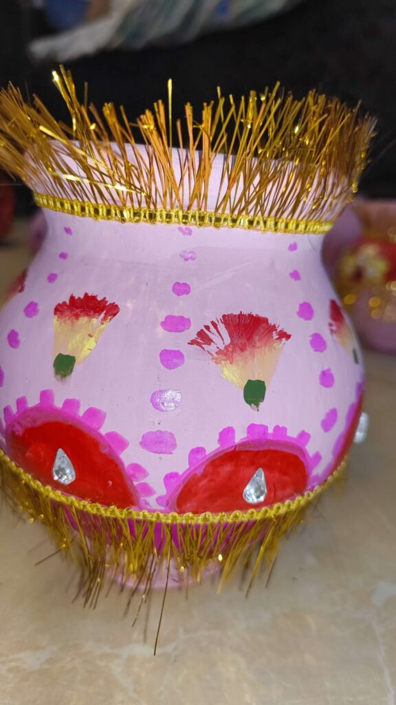Handcrafted Clay Karwa Set with Diya & Bowl (3 Pcs) – Perfect for Karwa Chauth & Home Decor product image 5